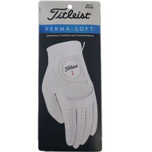 NEW Titleist Perma-Soft Golf Glove Mens Sz M Left Cabretta Leather Pearl White